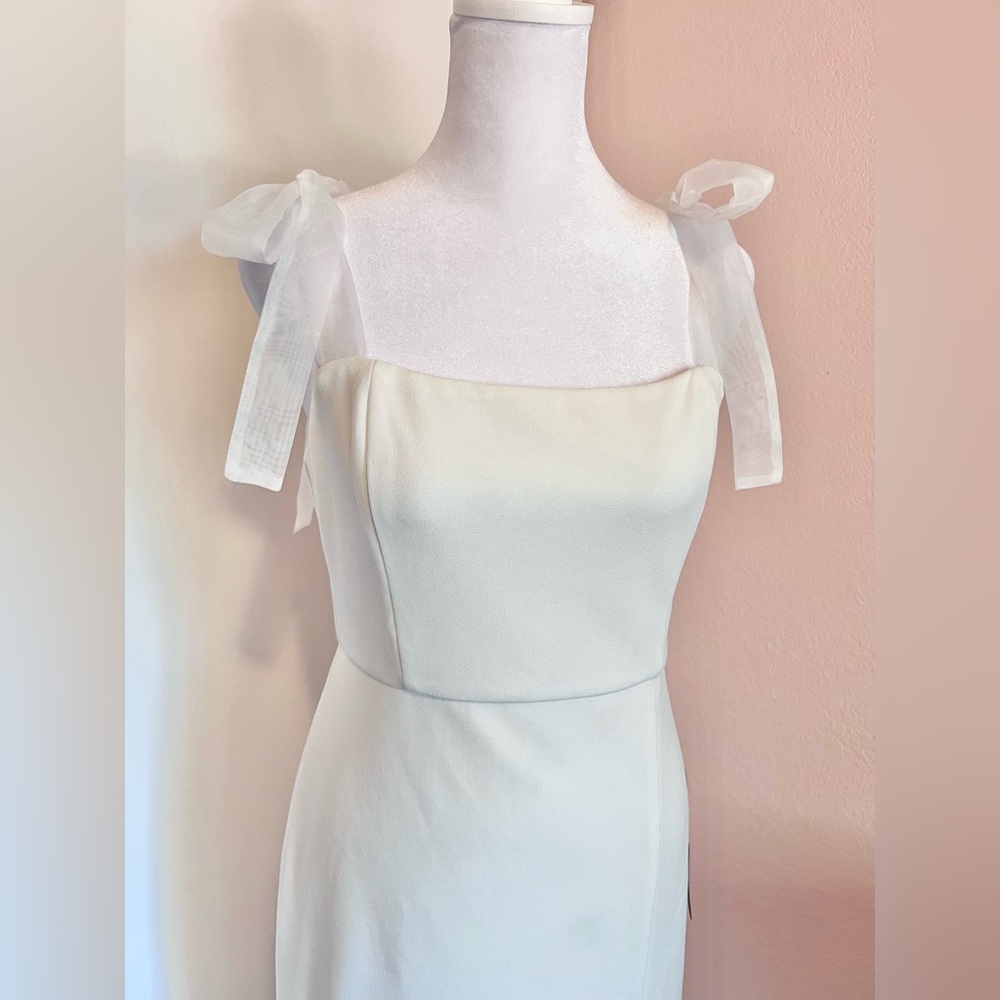 Lulus Romantic Celebration White Tie-Strap Bodycon Midi Dress - Picture 14 of 15